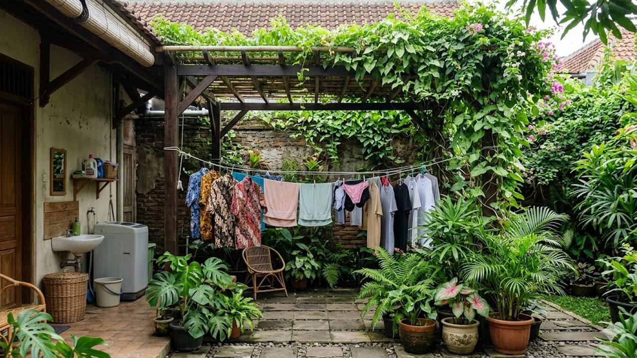 12 Inspirasi Tempat Jemur Modern agar Pakaian Cepat Kering dan Tetap Adem saat Cuaca Panas